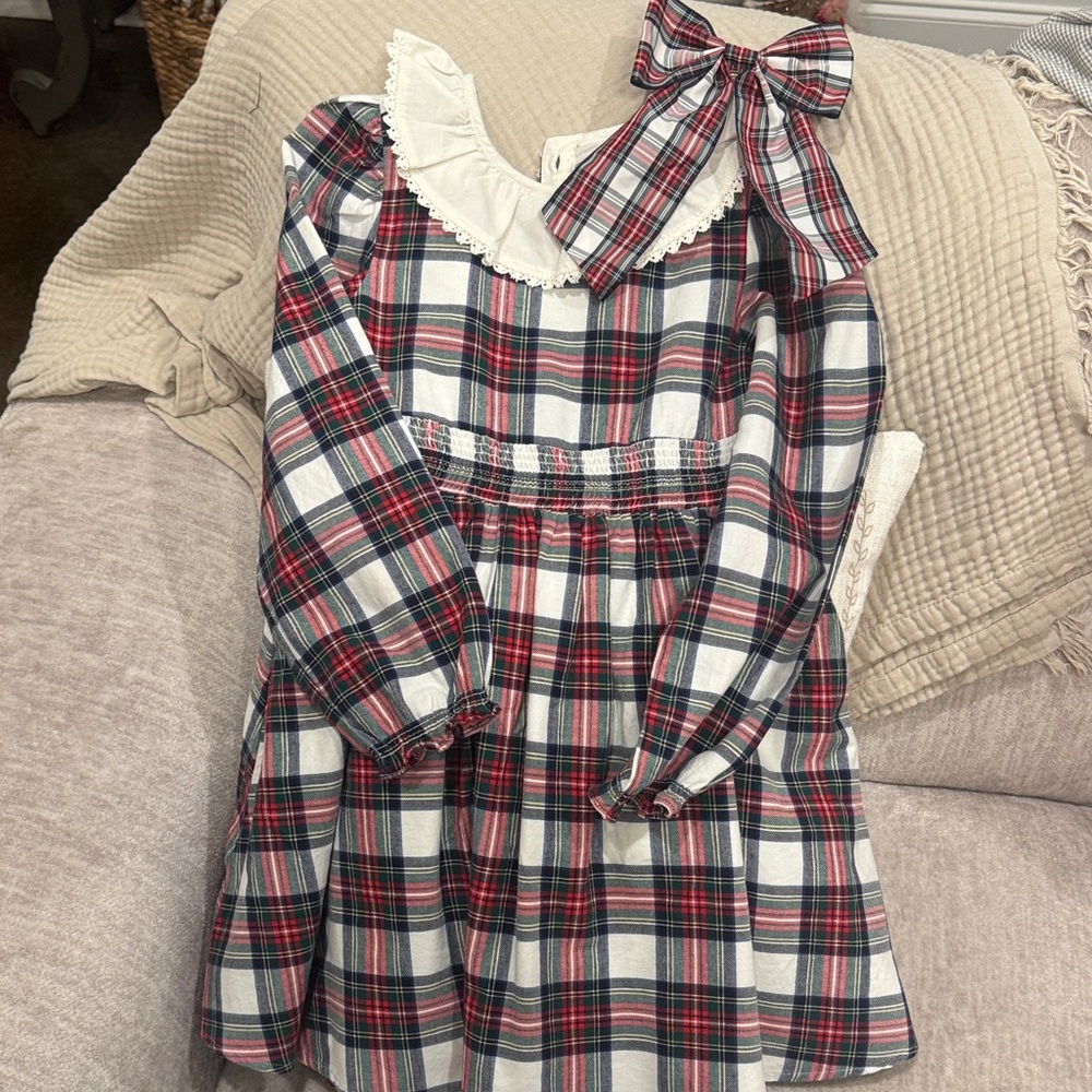 Janie and Jack Plaid Dress with Bow